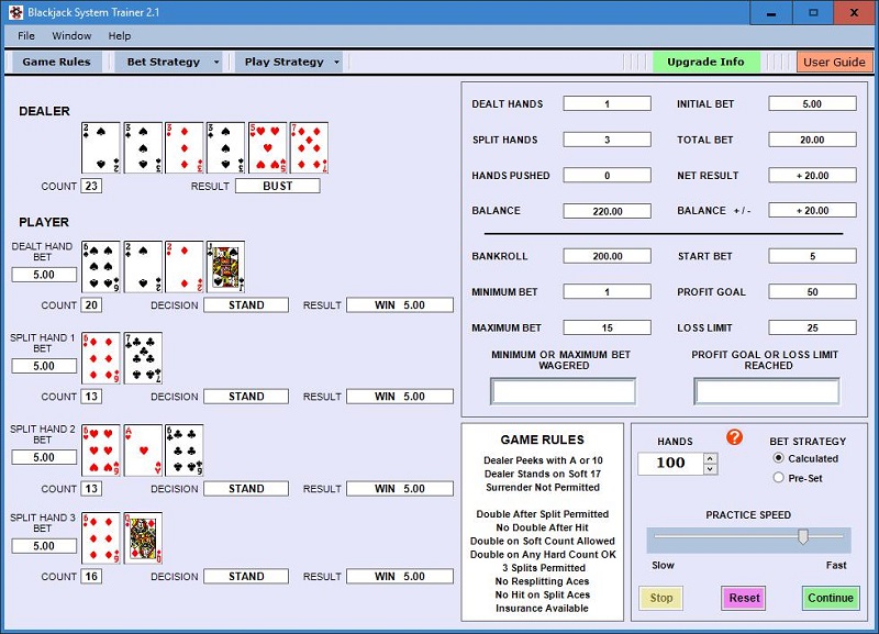Blackjack trener