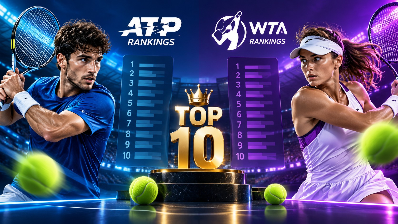 ATP & WTA Rang-liste 2026: Top 10 Tenisera I Teniserki